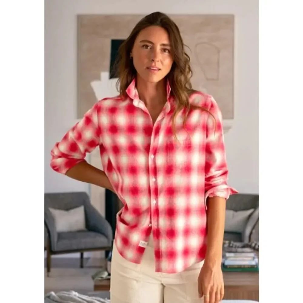 Frank & Eileen Eileen Button Down in Dark Pink and White Plaid Women’s Sz. XS